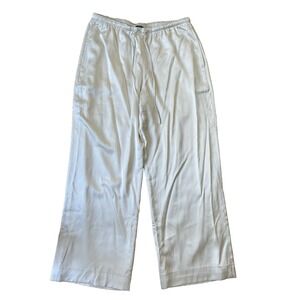 Abercrombie & Fitch Wide Leg Drawstring Pants in White
